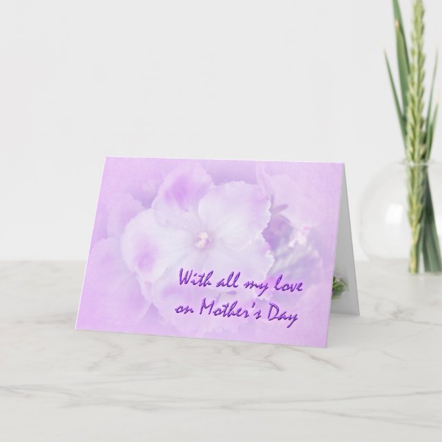 Cartão Mother's Day Greeting Card - African Violets (Frente)