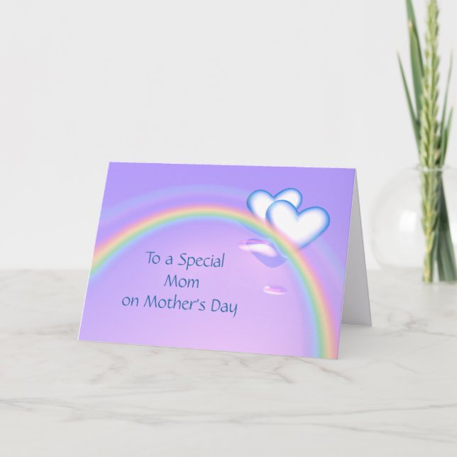 Cartão Mothers Day Hearts on Rainbow Card (Frente)