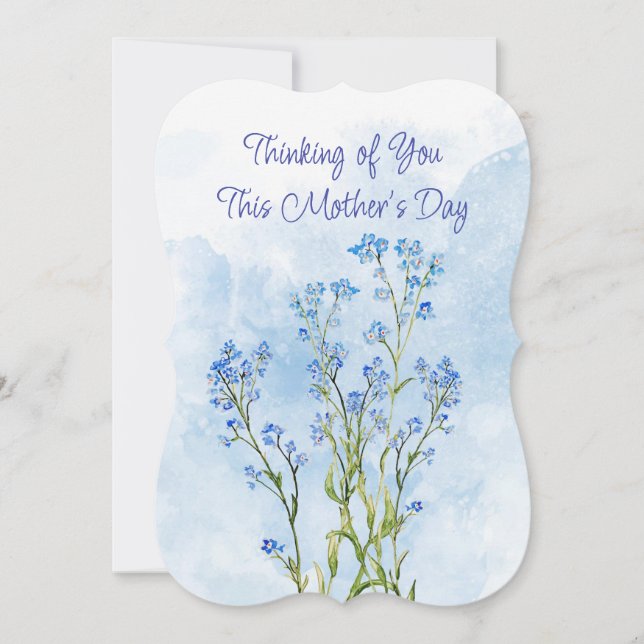 Cartão Mother's Day Long Distance Blue Forget-Me-Not  (Frente)