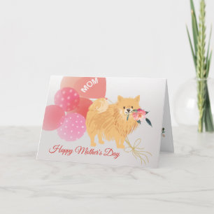 Cartão Mother's Day Love from your Pomeranian Dog