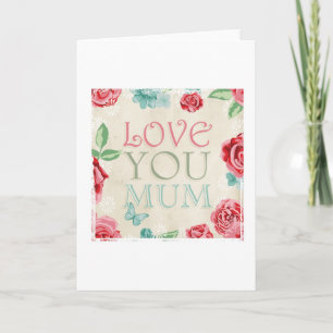 Cartão Mother's Day 'Love You Mum' Greetings Card