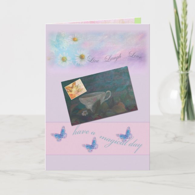 Cartão Mother's Day Motivational Illustrated Teacup (Frente)