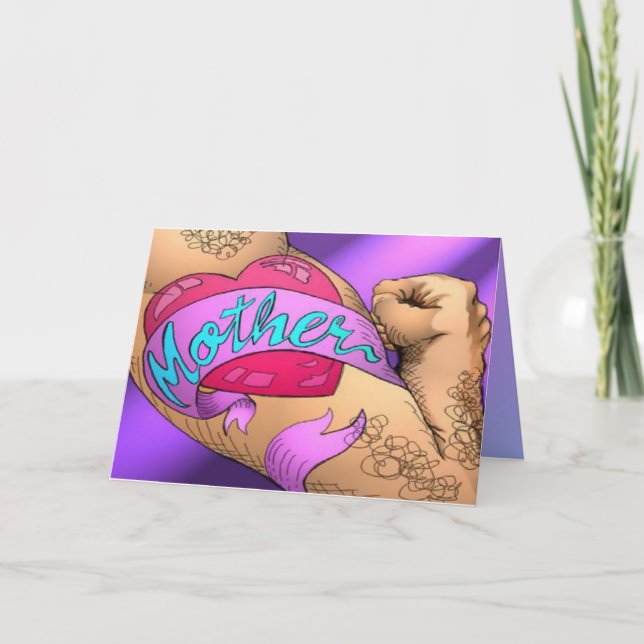 Cartão Mother's Day or Birthday Tattoo Cute Card (Frente)