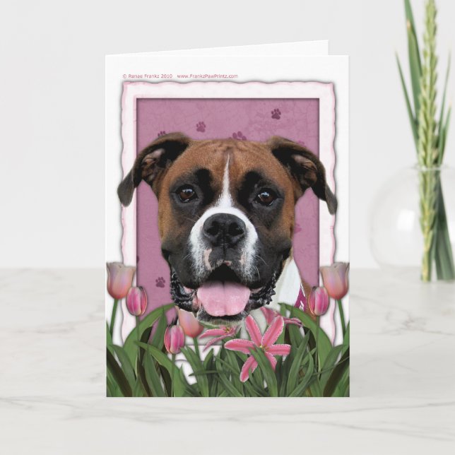 Cartão Mothers Day - Pink Tulips - Boxer - Vindy (Frente)