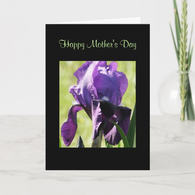 Cartão Mother's Day Purple Iris (Frente)
