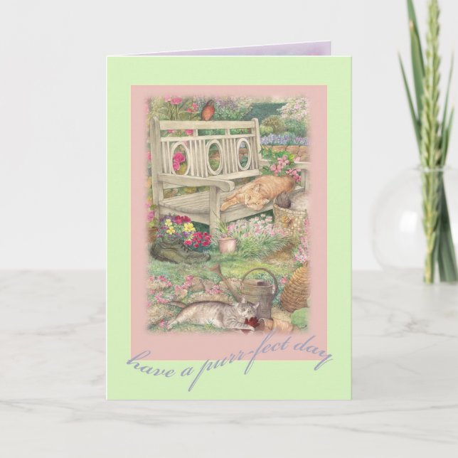 Cartão Mother's Day Purrfect illustration greetings (Frente)