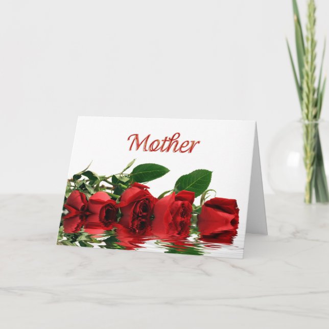 Cartão Mother's Day  Red Roses (Frente)
