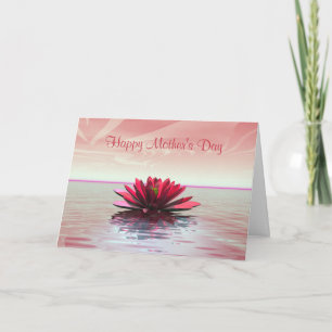 Cartão Mother's Day Red Water Lily