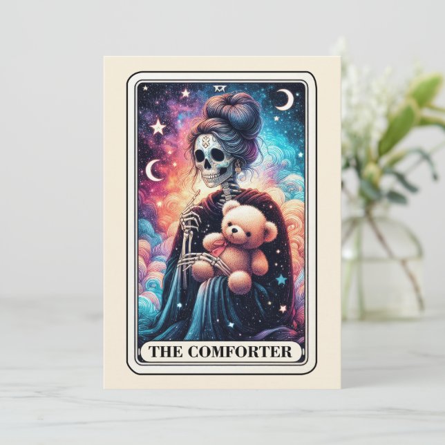 Cartão Mother's Day Skeleton The Comforter Teddy Tarot (Em pé/Frente)