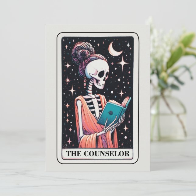 Cartão Mother's Day Skeleton The Counselor Tarot (Em pé/Frente)