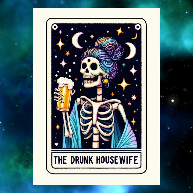 Cartão Mother's Day Skeleton The Drunk Housewife Tarot (Mother's Day Skeleton The Drunk Housewife Tarot Card
)