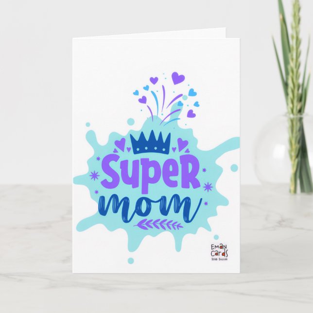 Cartão Mother's Day - Super  Mom (Frente)
