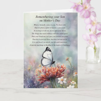 Cartão Mothers Day Sympathy Loss of Son in Memory 