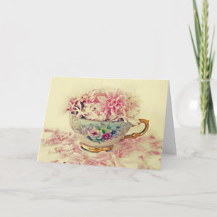 Cartão Mothers Day Teacup of Flowers