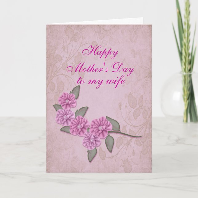 Cartão Mothers Day to Wife Customizable Card (Frente)