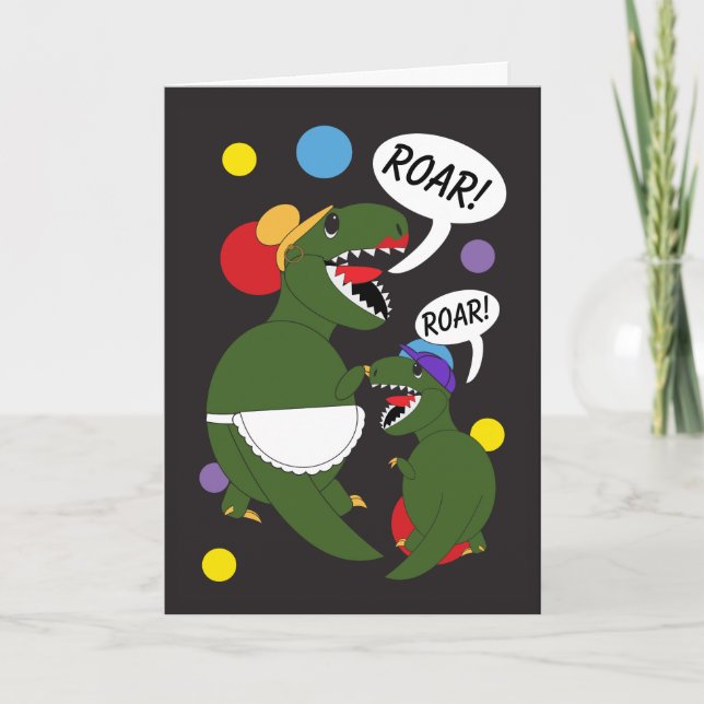 Cartão Mothers Day Tyrannosaurus Rex Dinosaur Personalize (Frente)