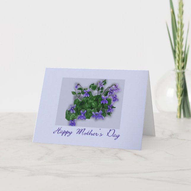 Cartão Mothers Day with Wild Violets (Frente)