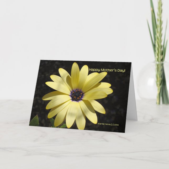Cartão Mother's Day - Yellow Daisy (1) - Card - Customize (Frente)