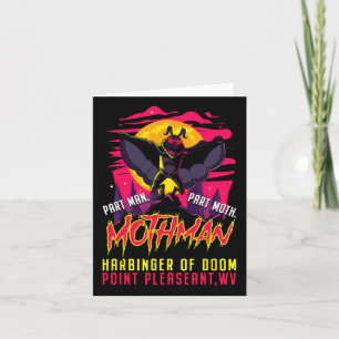 Cartão Mothman Fun Cryptid Harbinger Part Man Part Moth