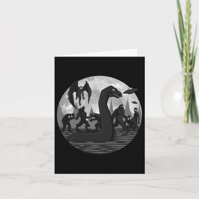 Cartão Mothman Pé Grande Monstro do Lago Ness Aliens Ufo  (Frente)