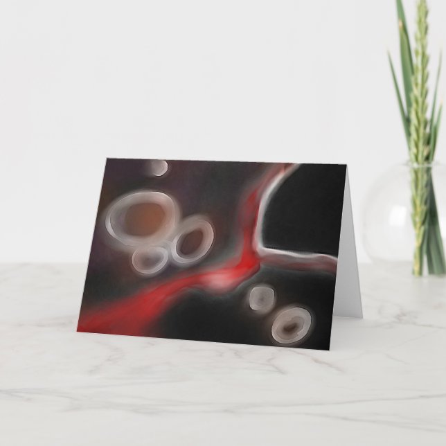 Cartão Motif Arterial: Abstrato preto, branco e vermelho (Frente)