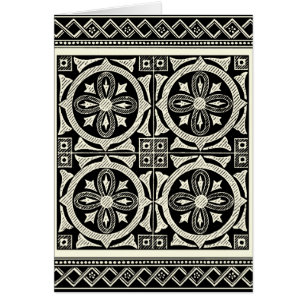 Cartão Motif de Mandala Preto e Branco por Vision Studio
