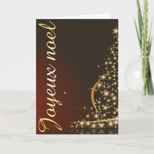 Cartão Motif de Noël rouge avec arbre de Noël doré