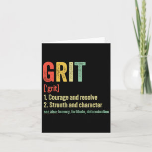 Cartão Motivação de Definição de Grit