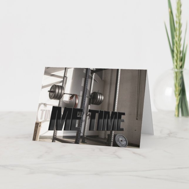 Cartão Motivação de Workout em Rack Quadrado - Tempo de M (Frente)