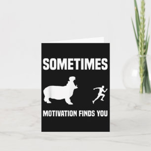 Cartão Motivação Hipopótamo Esportivo Funny Runner