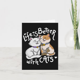 Cartão Motivo de Dia dos Namorados Amante de Gatos A Vida