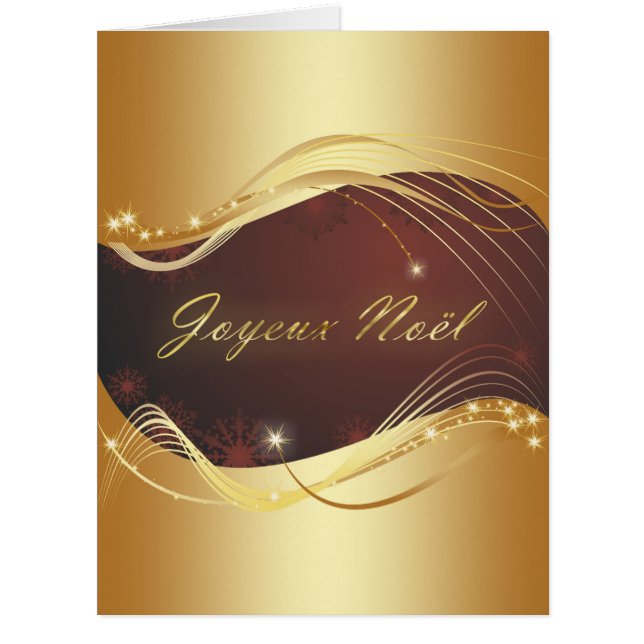 Cartão Motivo de Natal ouro com fundo vermelho... (Frente)