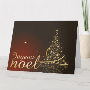 Cartão Motivo de Natal vermelho com árvore de Natal doura