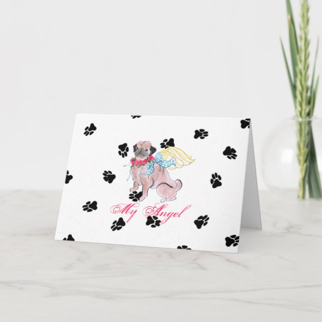 Cartão Motivo de Osso de Pug (Frente)