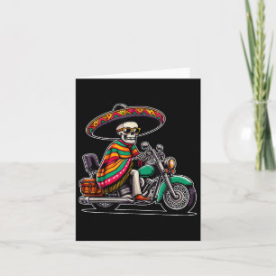 Cartão Motocicleta Biker Mexicano Sombrero Cinco D
