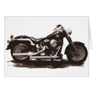Cartão Motocicleta Clássica de Gordura