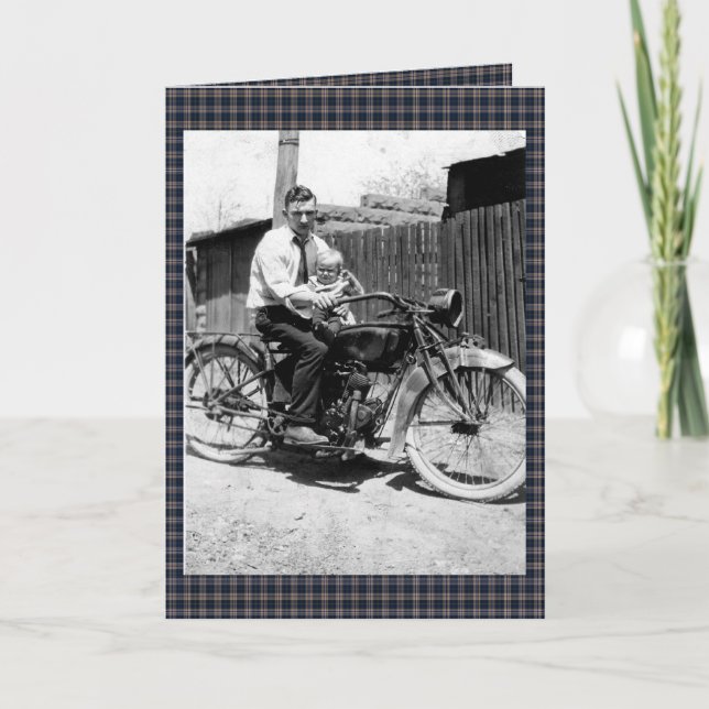 Cartão Motocicleta de 1920 Vintage (Frente)