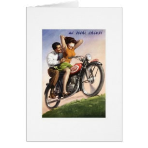 Cartão Motocicleta do vintage