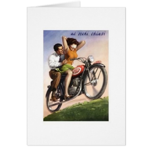 Cartão Motocicleta do vintage (Frente)