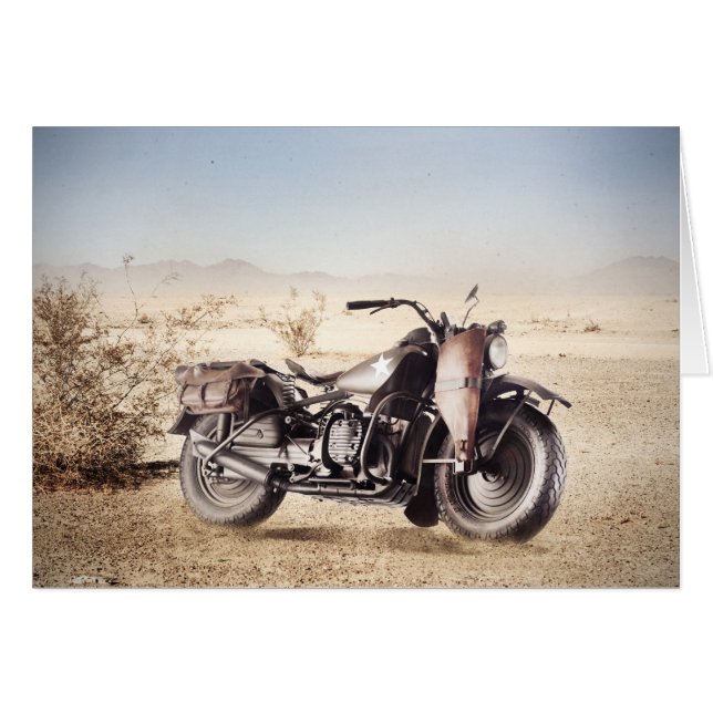 Cartão Motocicleta Militar (Frente Horizontal)