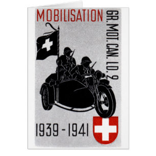 Cartão Motocicleta Recon suíça de WWII