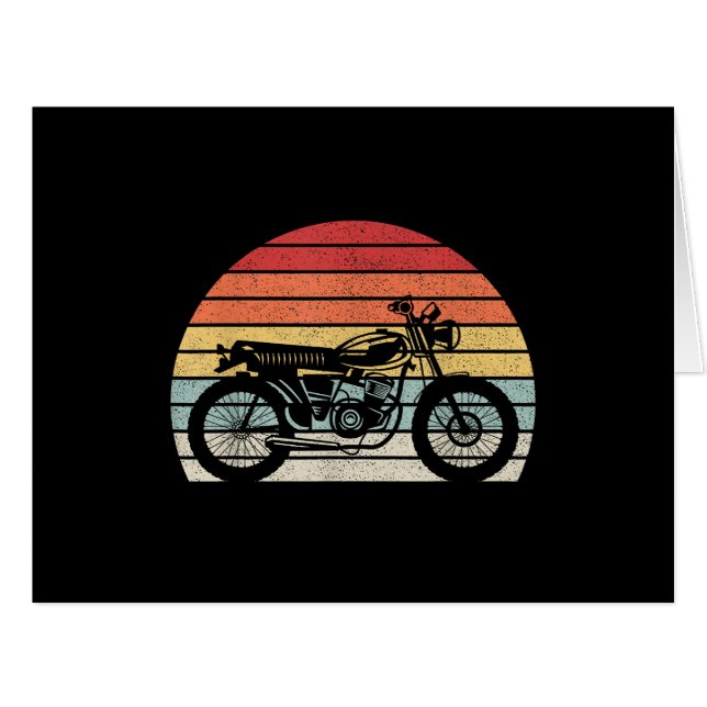 Cartão Motocicleta Vintage Retro (Frente horizontal)