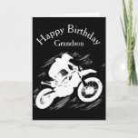 Cartão Motocross Grandson Birthday Esporte Corrida de Mot<br><div class="desc">Motocross Competitivo Esporte Corrida de Motocicleta Avô</div>