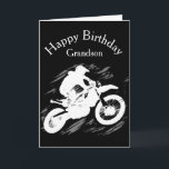 Cartão Motocross Grandson Birthday Esporte Corrida de Mot<br><div class="desc">Motocross Competitivo Esporte Corrida de Motocicleta Avô</div>