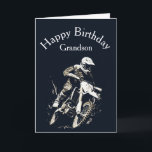 Cartão Motocross Grandson Birthday Esporte Corrida de Mot<br><div class="desc">Motocross Competitivo Esporte Corrida de Motocicleta Avô</div>