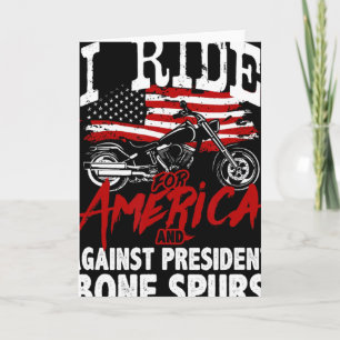 Cartão Motoqueiro anti-Trump resiste contra Espolão Ósseo