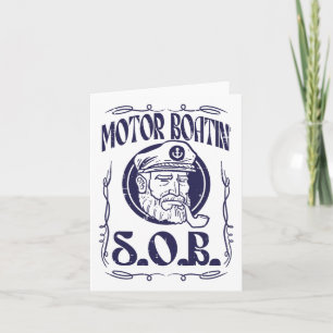 Cartão Motor Barco Sob Funny Moto Humor Capitão Ow