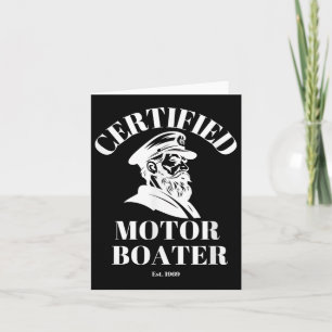 Cartão Motor Boater Certificado Funny Sailny Ship Capt
