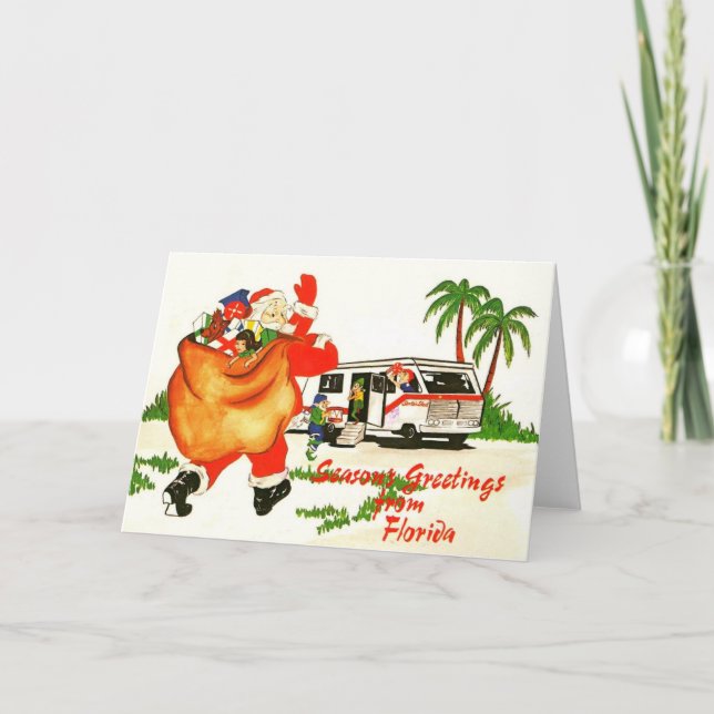 Cartão Motor Home de Natal do Papai Noel (Frente)