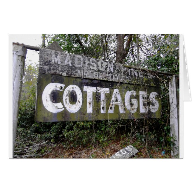 Cartão Motor Inn Sign abandonado (Frente Horizontal)